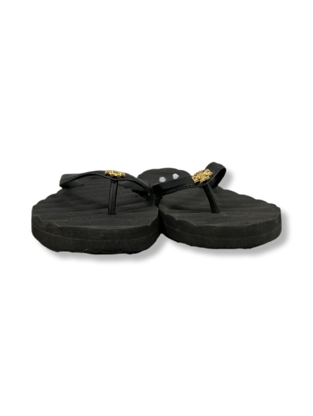 Tory Burch Black Flip Flop Sandals with Logo Charm - Picture 3 of 13